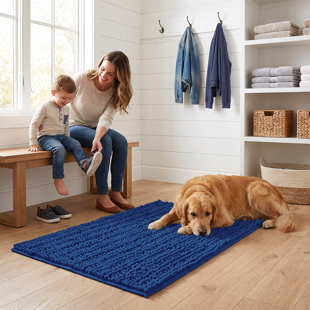 Muddy Mat® DuoMax Dog Door Mat for Muddy Paws – Dual-Texture Absorbent Mat Chenille Entryway Muddy Carpet®, Microfiber Quick Dry, Slip Resistant Machine Washable Indoor Mat