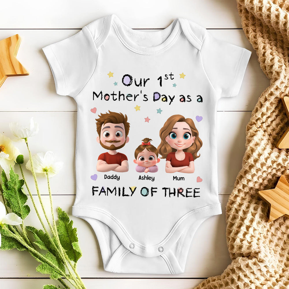 A Family Of Three - Personalized Baby Onesie