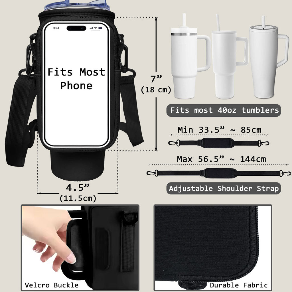 A Girl Loves Traveling - Personalized 40oz Water Bottle Carrier Bag