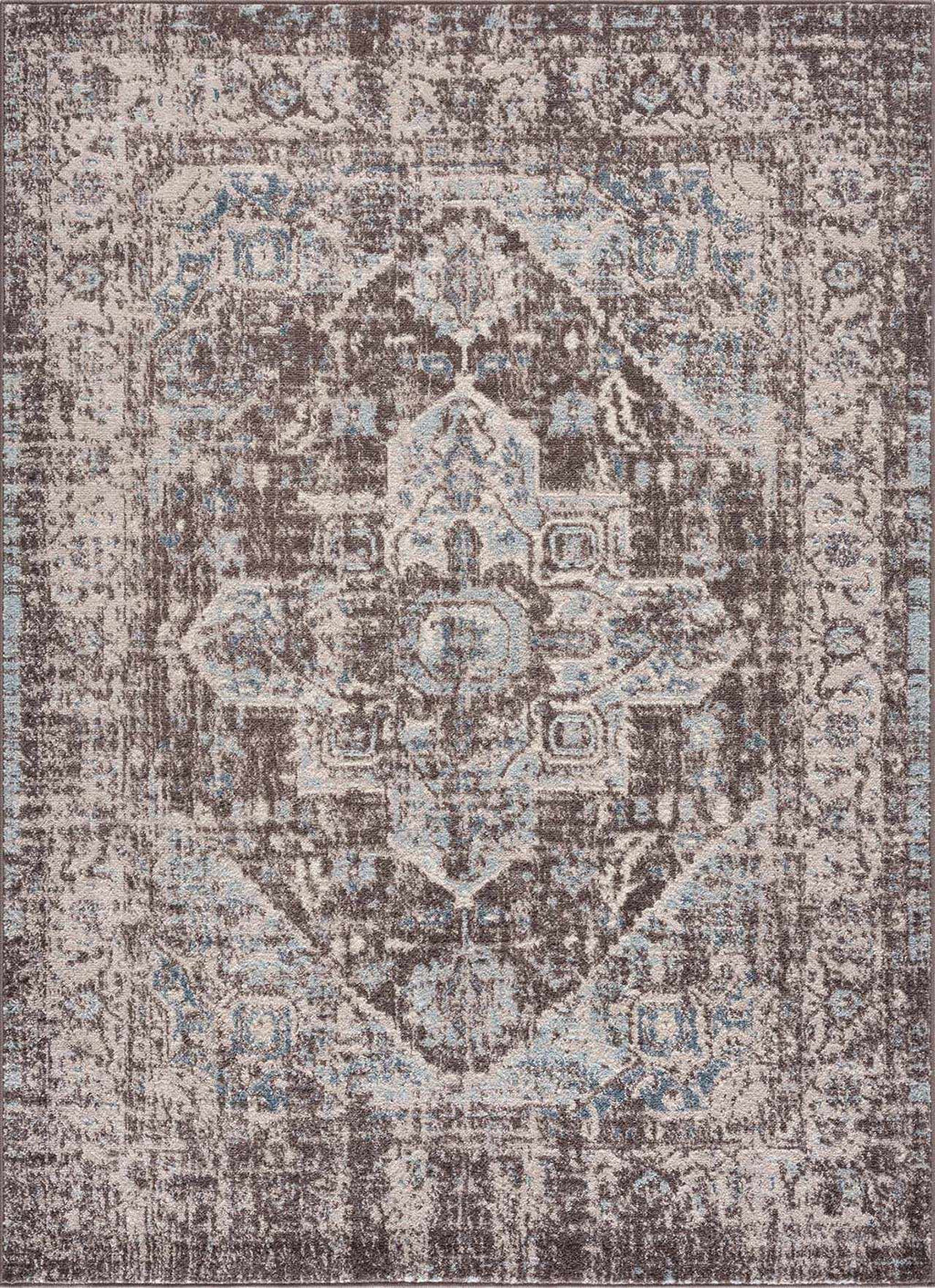 Peeta Dark Brown Medallion Area Rug - Clearance