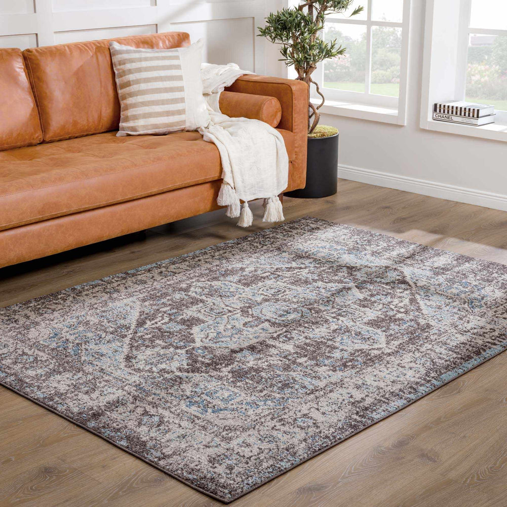 Peeta Dark Brown Medallion Area Rug - Clearance
