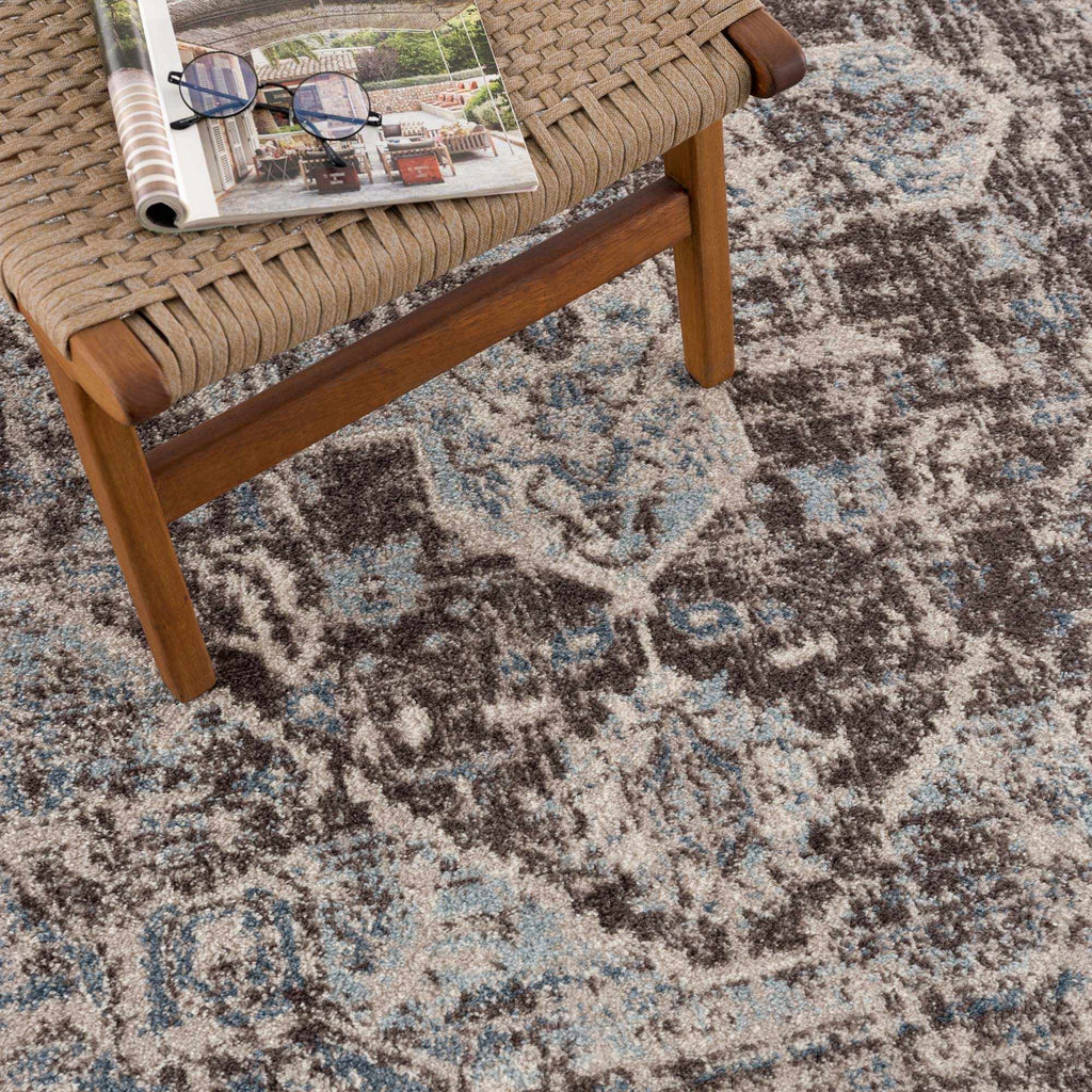 Peeta Dark Brown Medallion Area Rug - Clearance