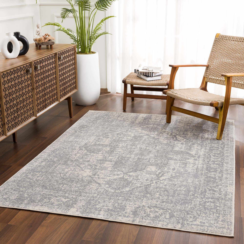 Peeta Gray Medallion Area Rug - Clearance