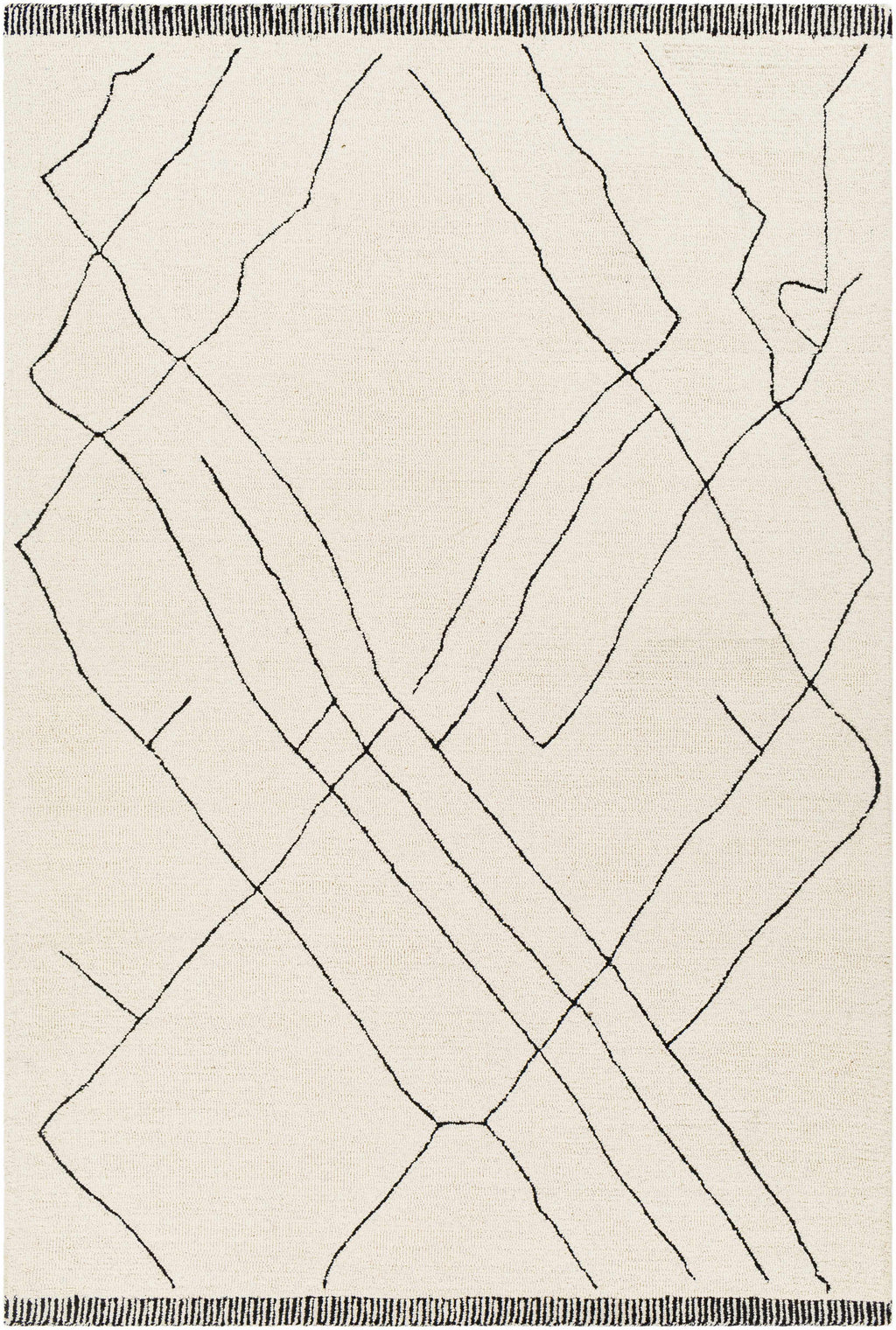 Alaca Arsenal Cream Hand Tufted Wool Area Rug