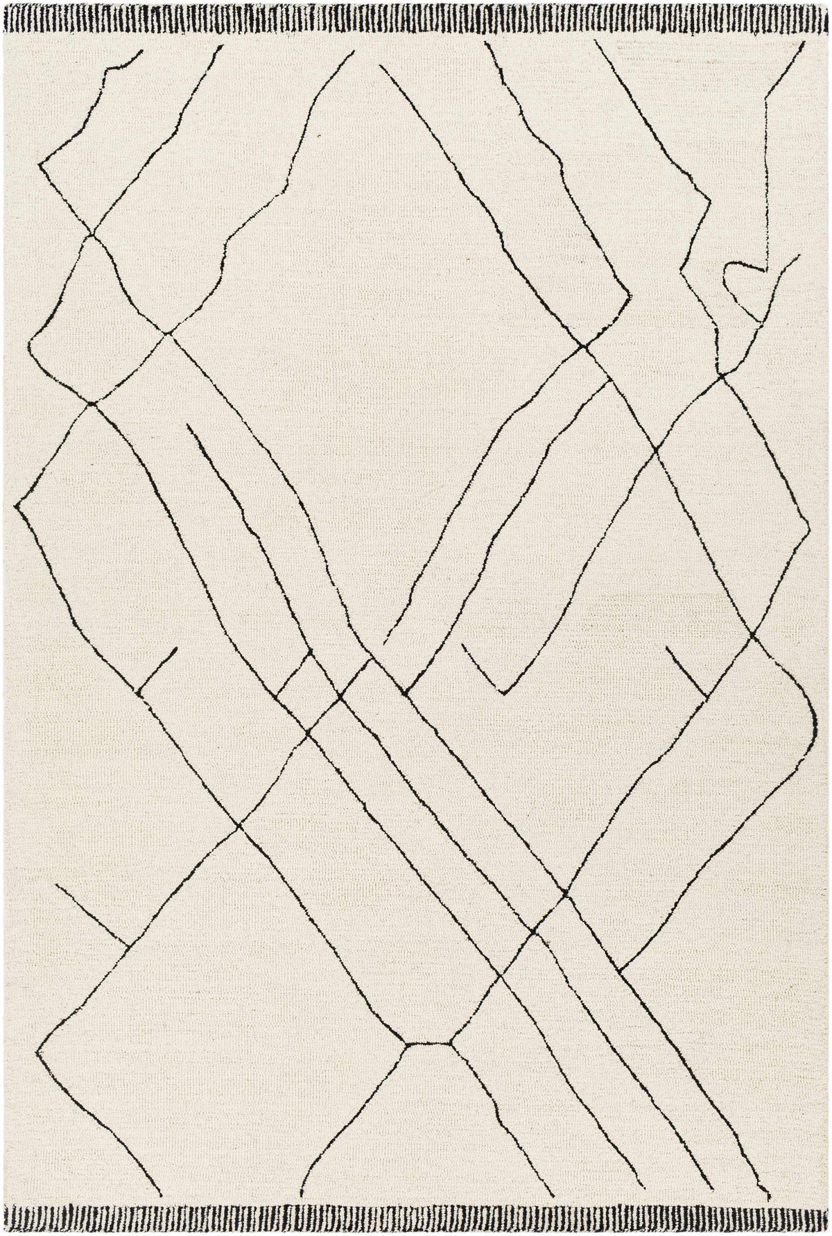 Alaca Arsenal Cream Hand Tufted Wool Area Rug