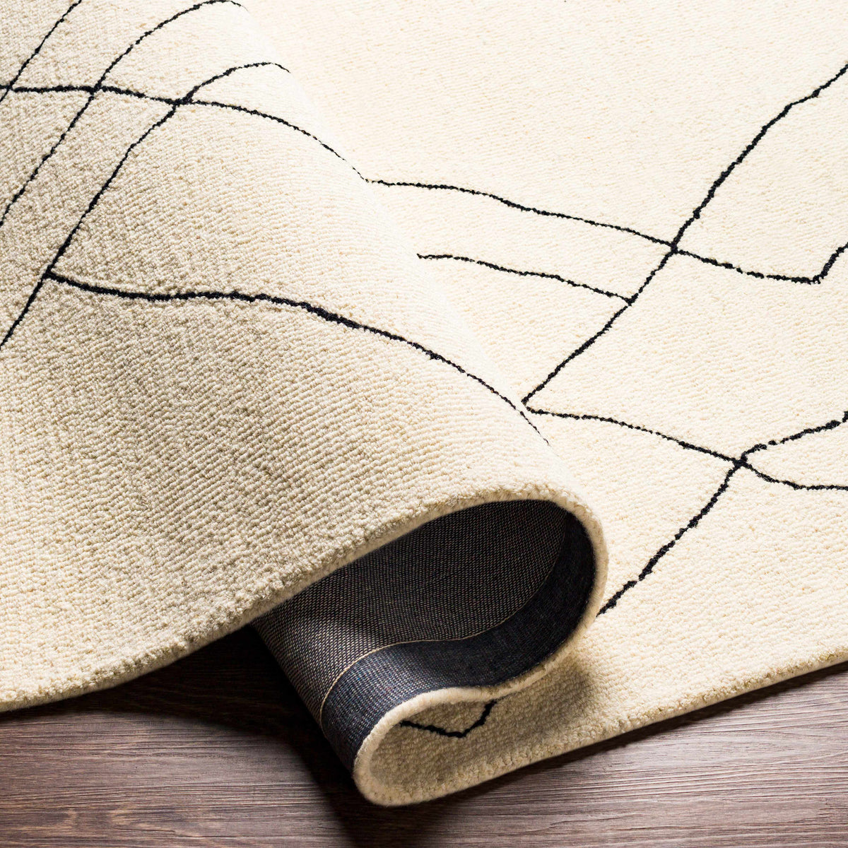 Alaca Arsenal Cream Hand Tufted Wool Area Rug