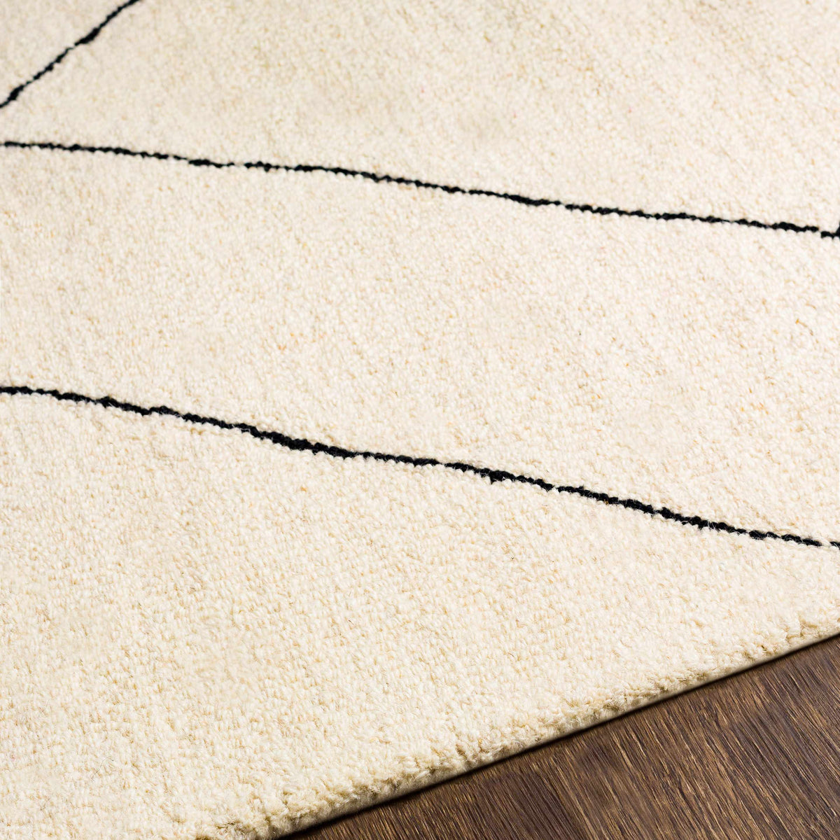 Alaca Arsenal Cream Hand Tufted Wool Area Rug