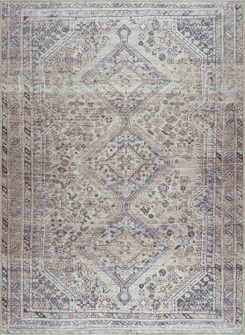 Barny Tan Washable Area Rug