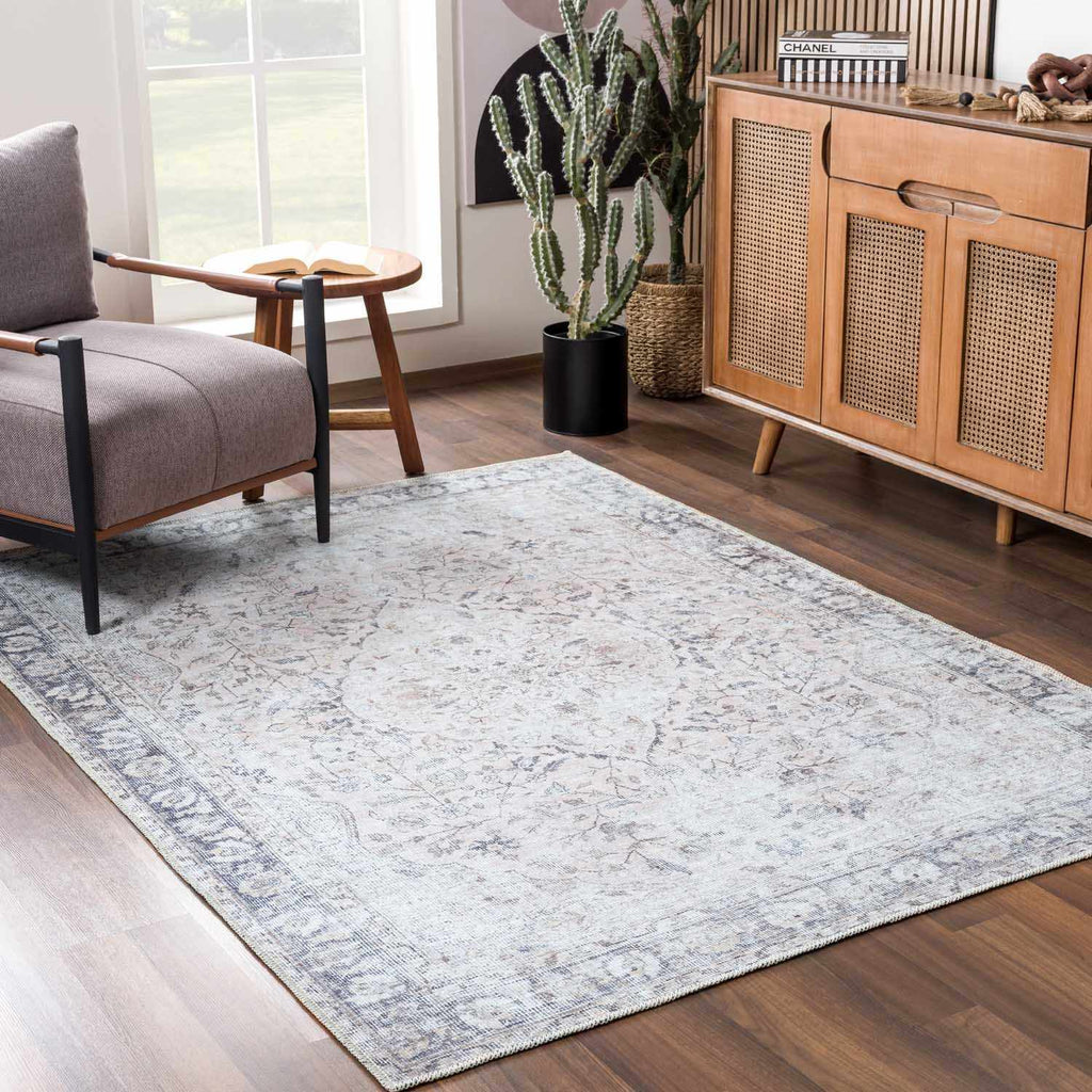 Haile Green & Pink Washable Area Rug - Clearance