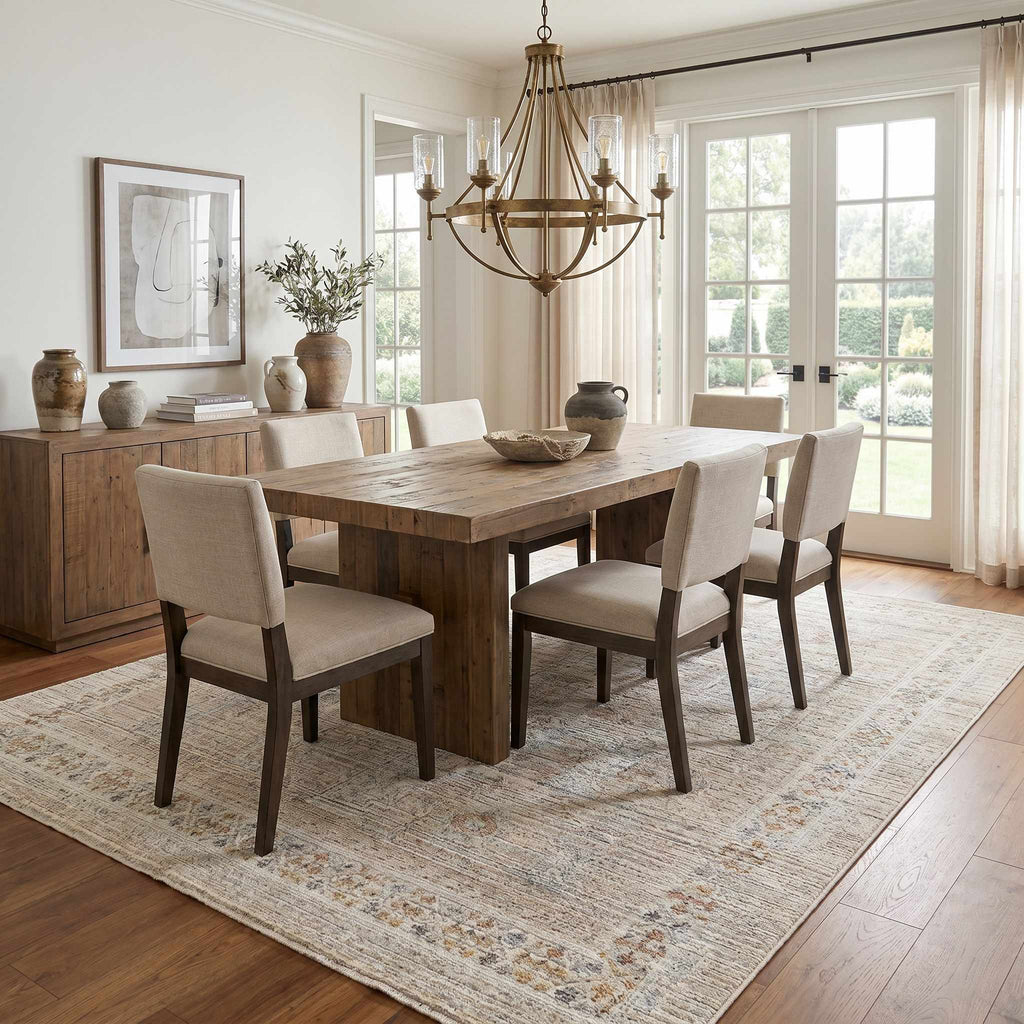 Fugia Beige Persian Machine Woven Polypropylene Washable Area Rug