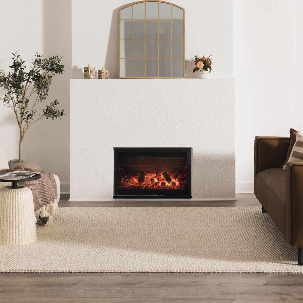 Lucerne Plain Cream Wool Rug LNE-1000