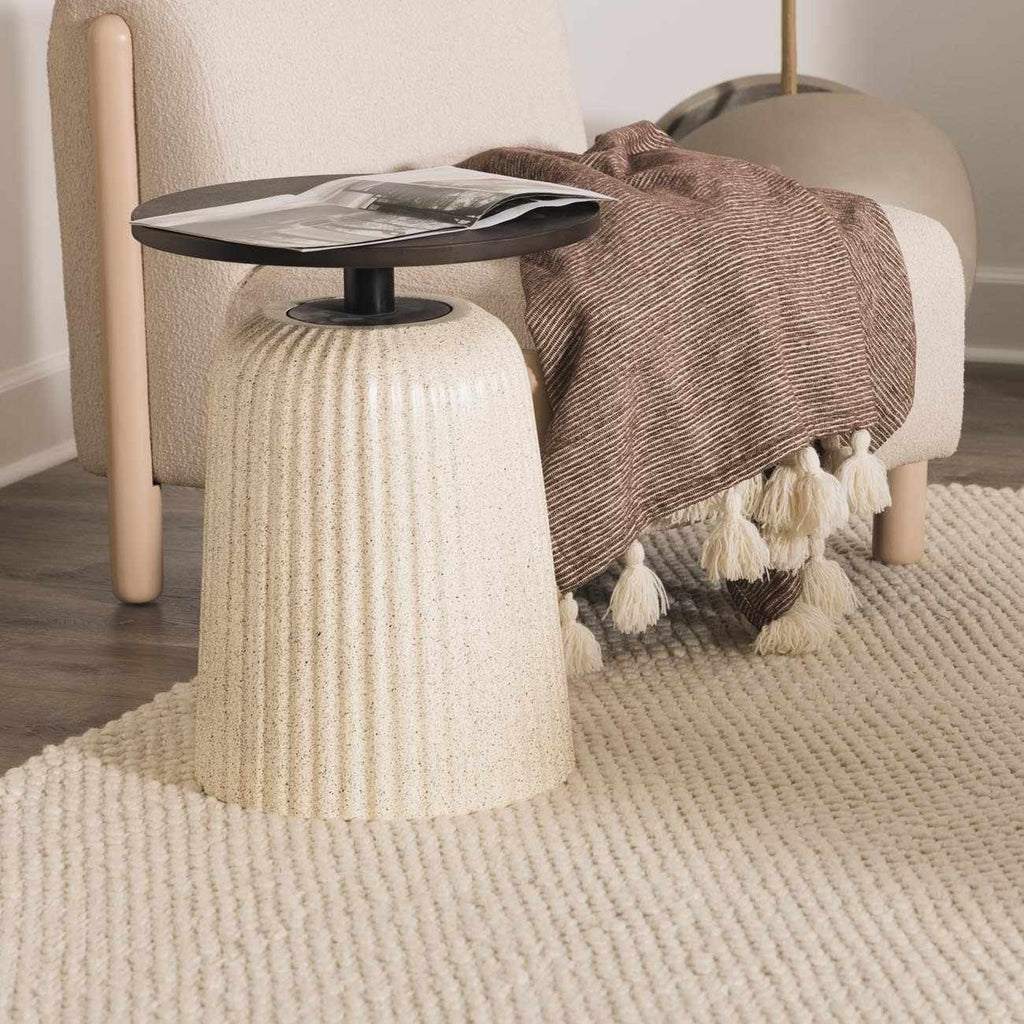 Lucerne Plain Cream Wool Rug LNE-1000