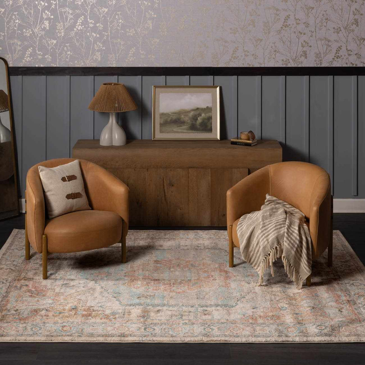 Vaeda Blue & Beige Thick Luxe Rug