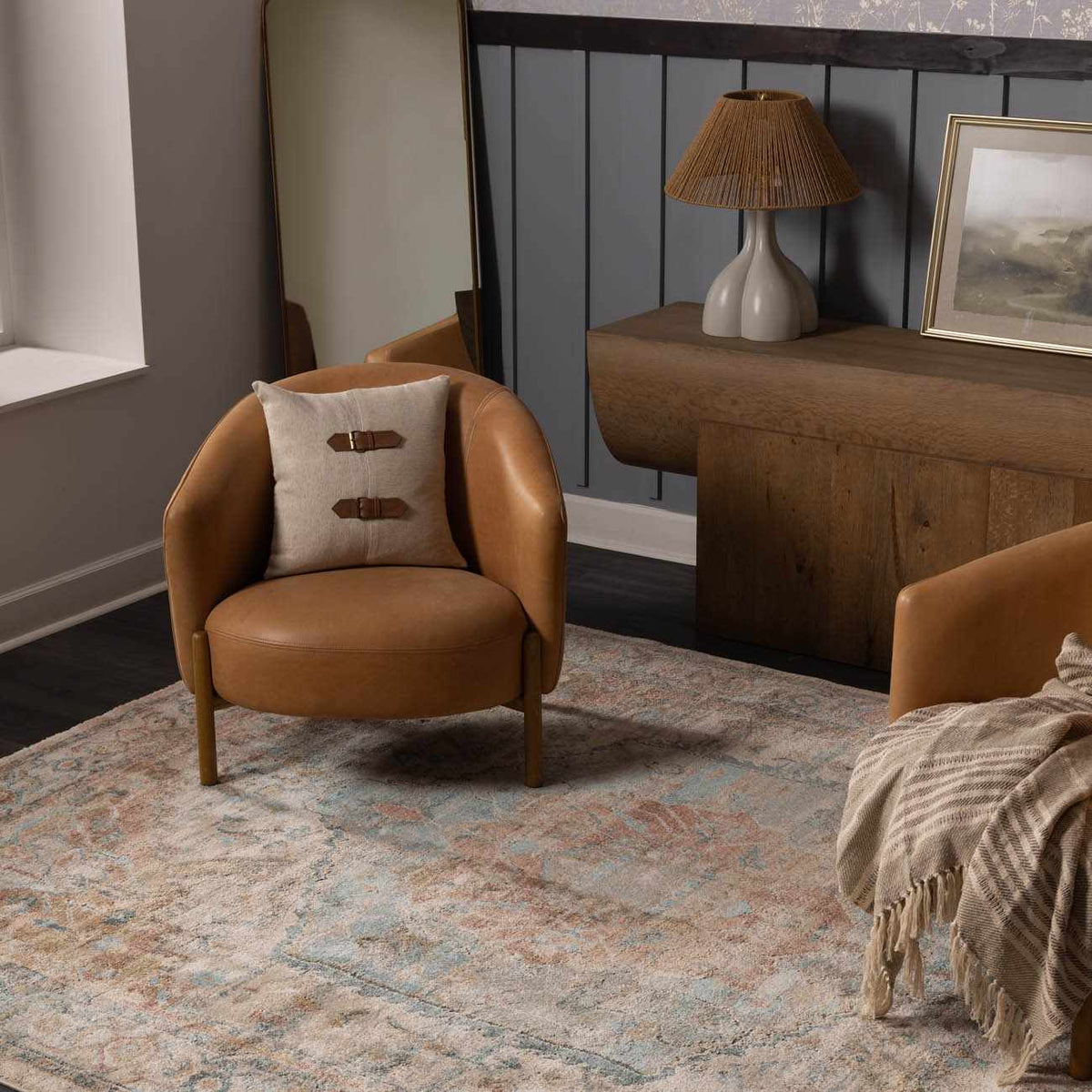 Vaeda Blue & Beige Thick Luxe Rug