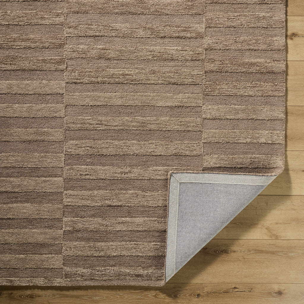 Idaho Broken-Striped Brown Area Rug