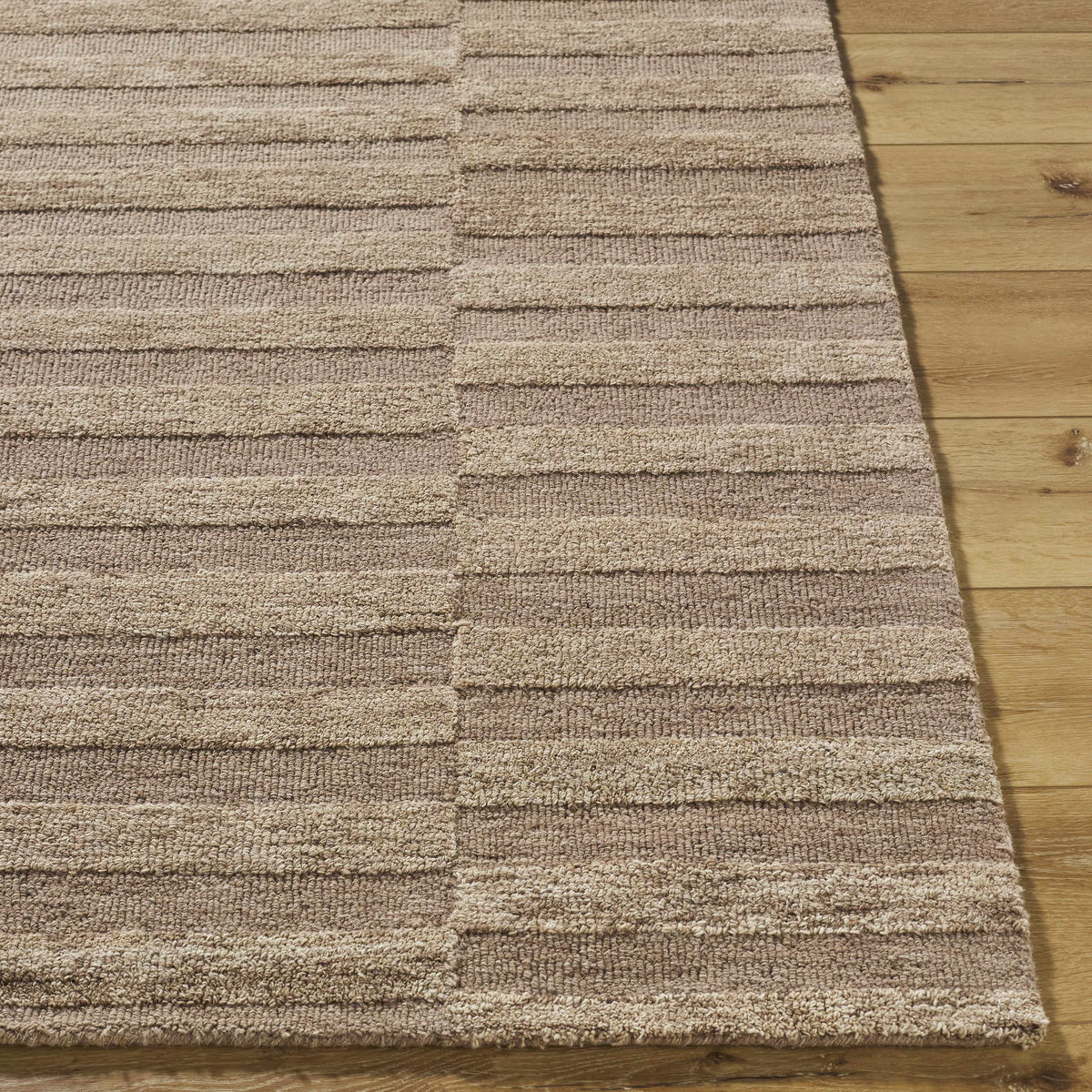 Idaho Broken-Striped Brown Area Rug