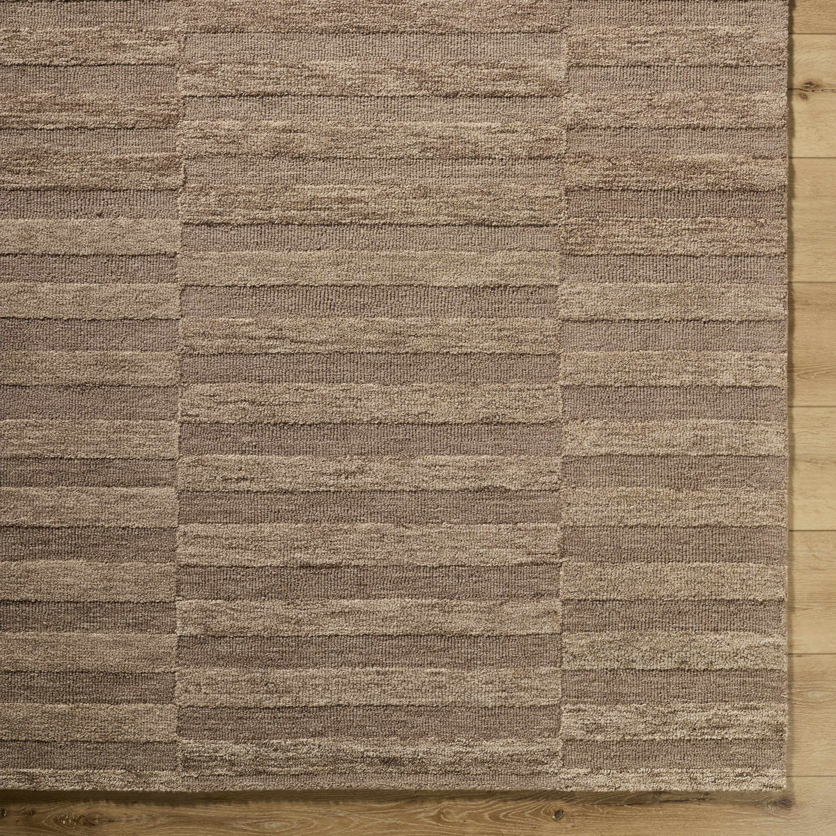 Idaho Broken-Striped Brown Area Rug
