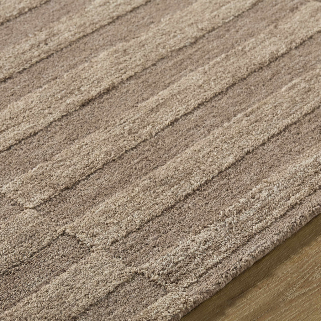 Idaho Broken-Striped Brown Area Rug