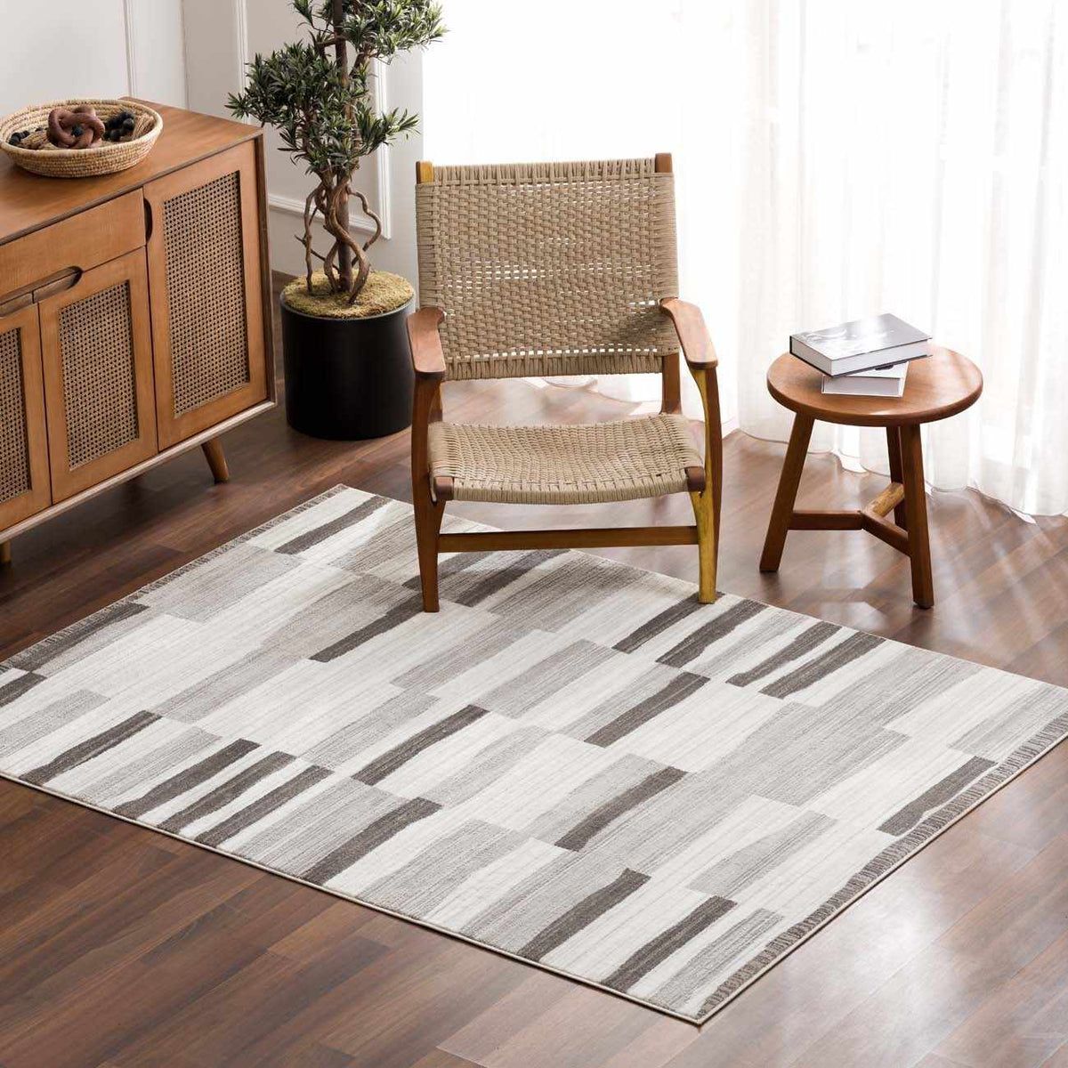 Bojana Broken-Striped Area Rug - Clearance