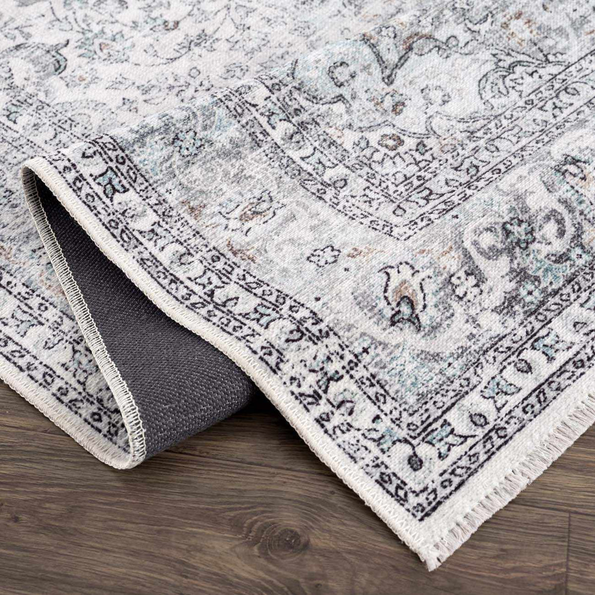 Light Blue Holi-4603 Washable Area Rug - Clearance