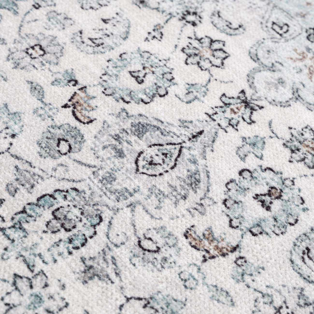 Light Blue Holi-4603 Washable Area Rug - Clearance