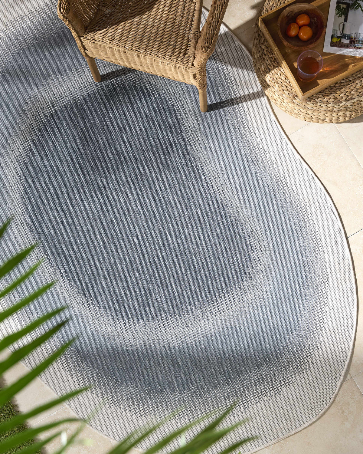 Burian Blue Outdoor Area Rug