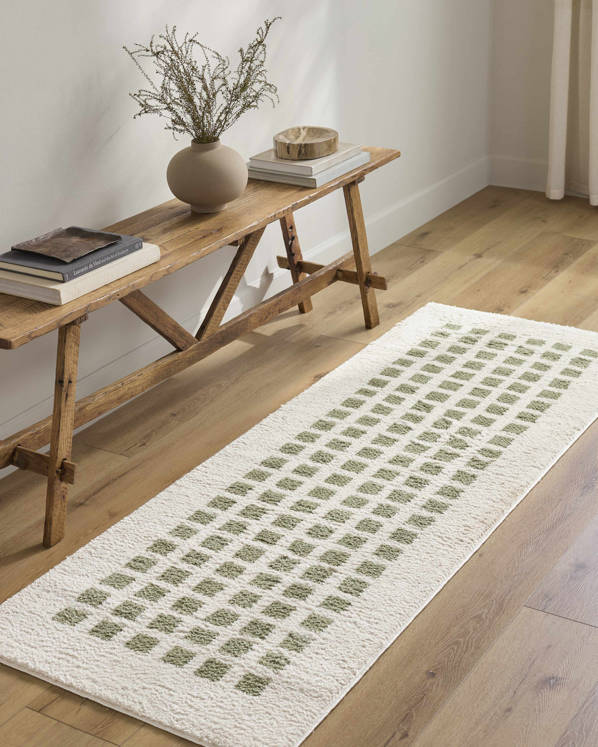Baback Green Washable Area Rug