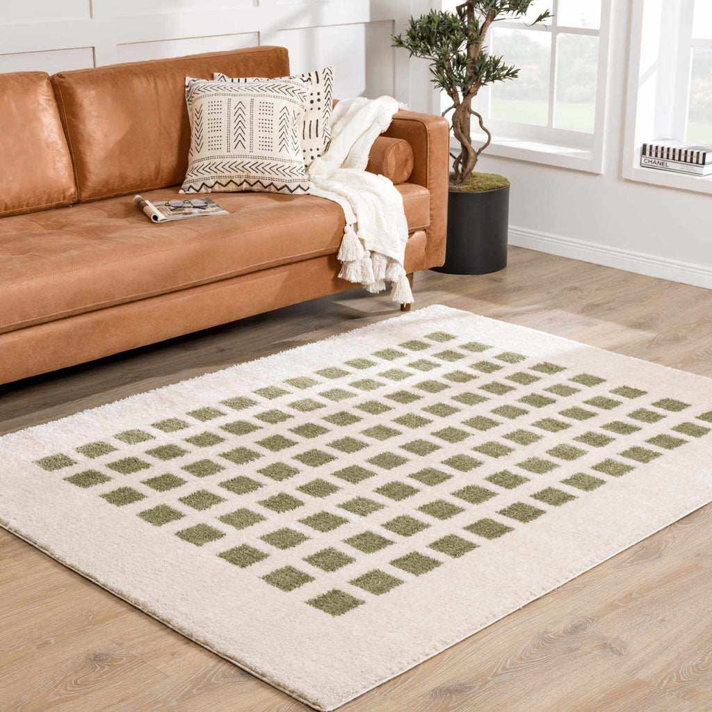 Baback Green Washable Area Rug