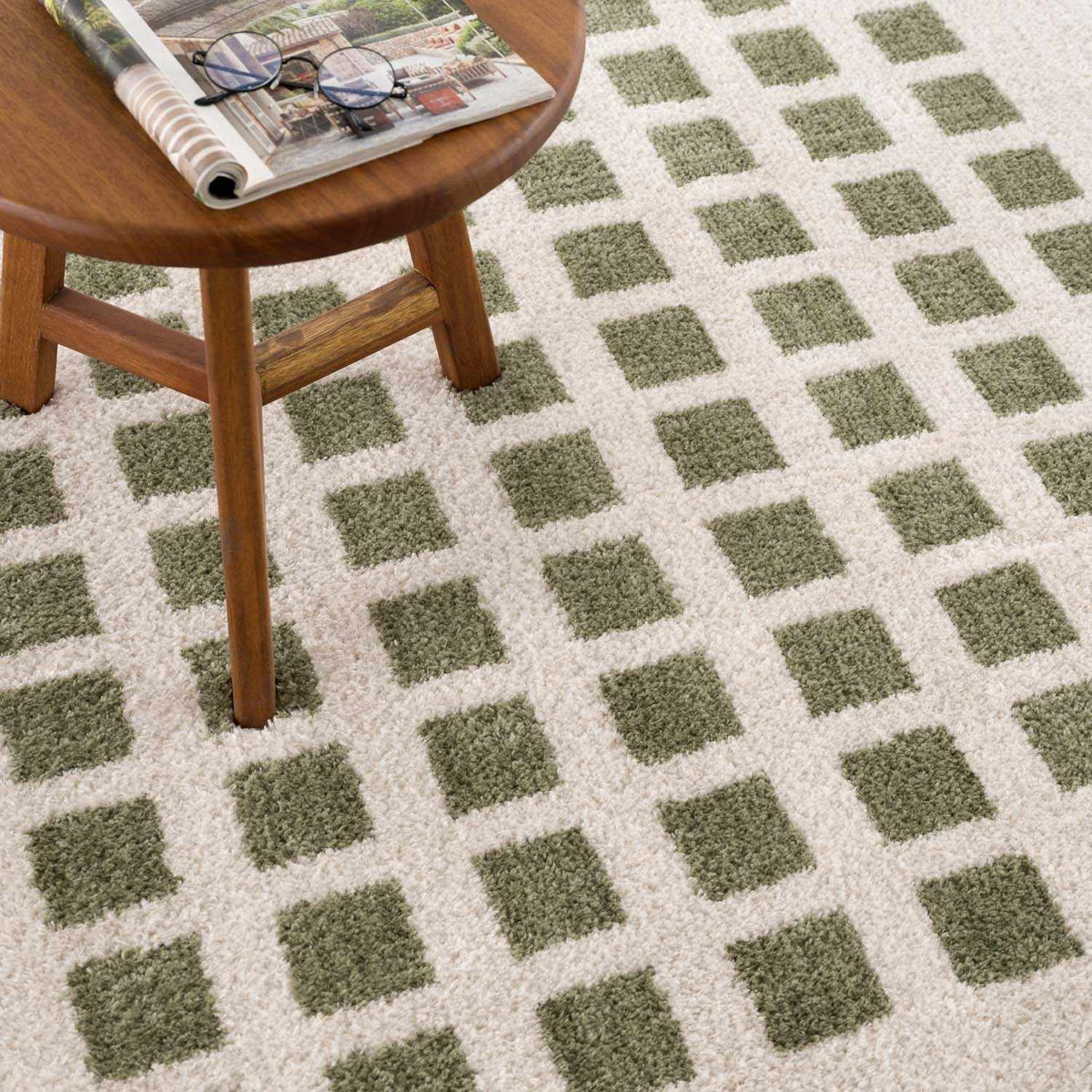 Baback Green Washable Area Rug