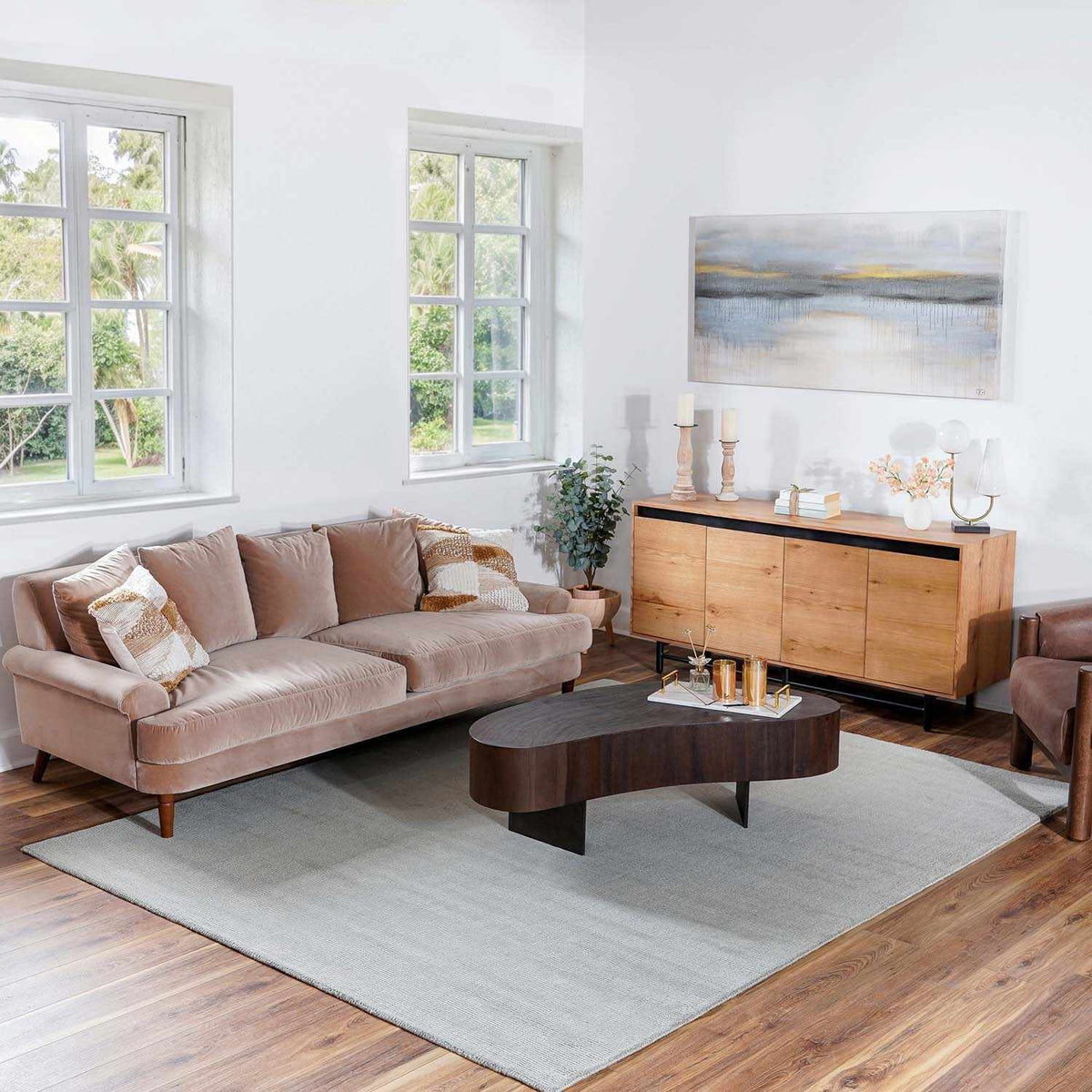Brockton Solid Light Gray Wool Rug