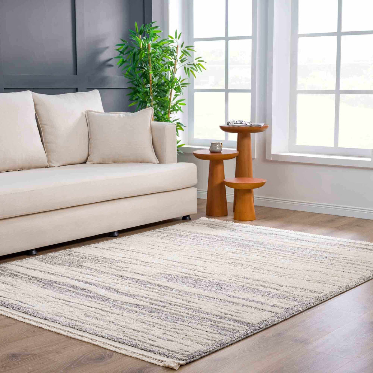 Lave Bone & Taupe Area Rug - Clearance