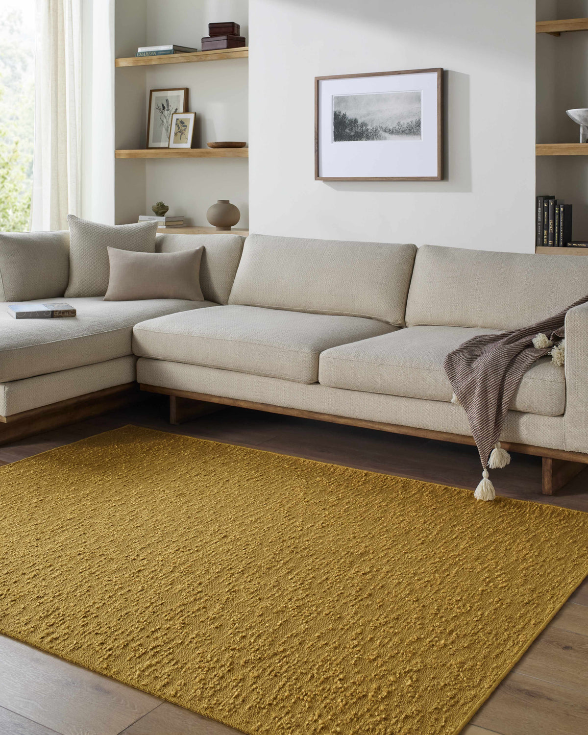 Breena Goldenrod Washable Area Rug
