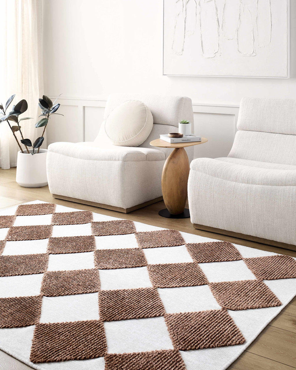 Bosley Brown Washable Area Rug