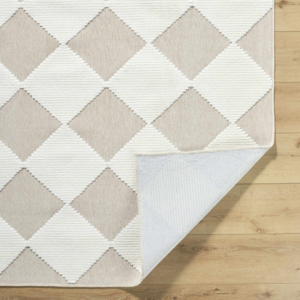 Bosley Beige Washable Area Rug