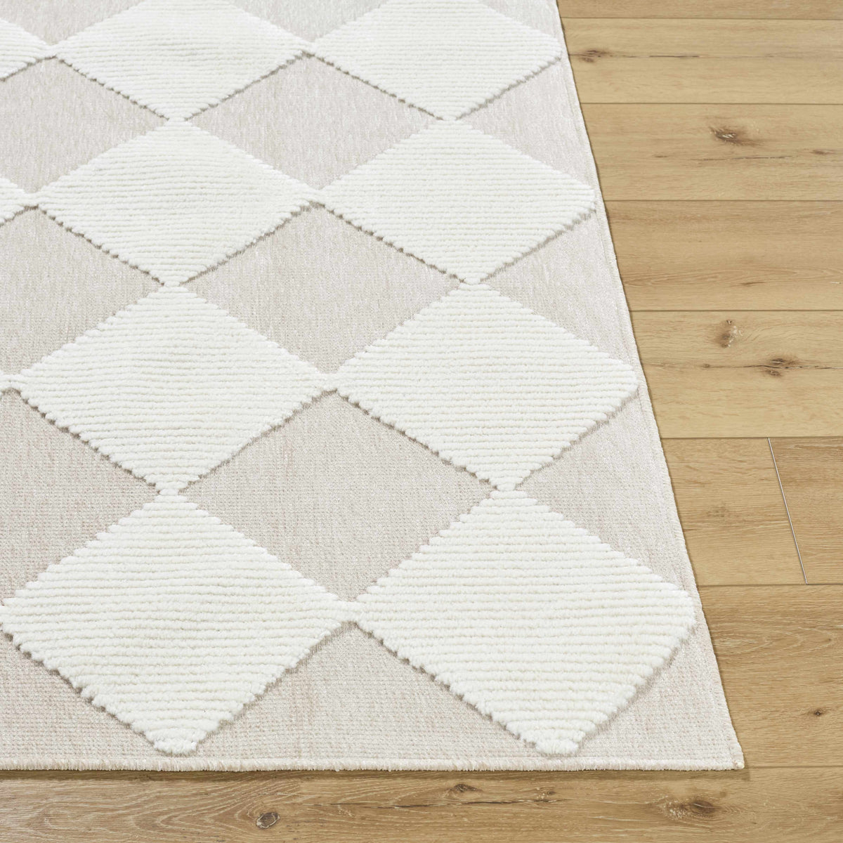 Bosley Beige Washable Area Rug
