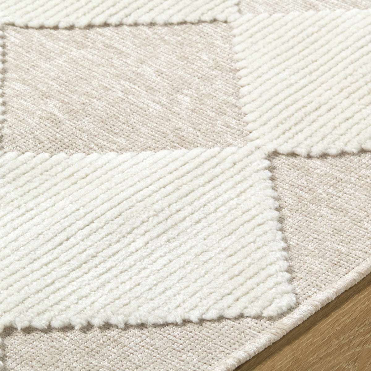 Bosley Beige Washable Area Rug