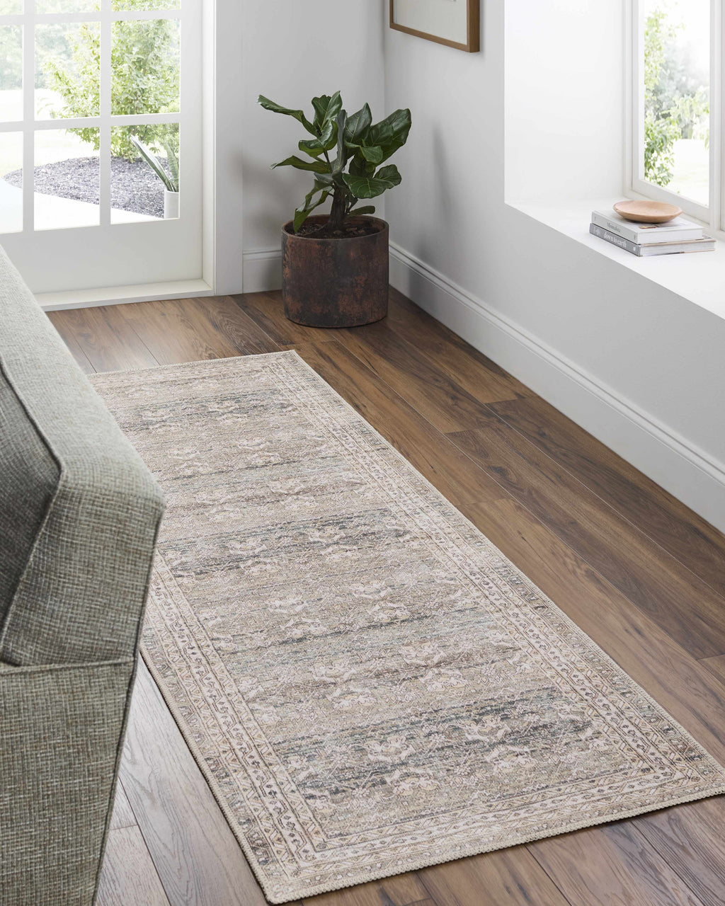 Billie Vintage Flat Pile Washable Rug