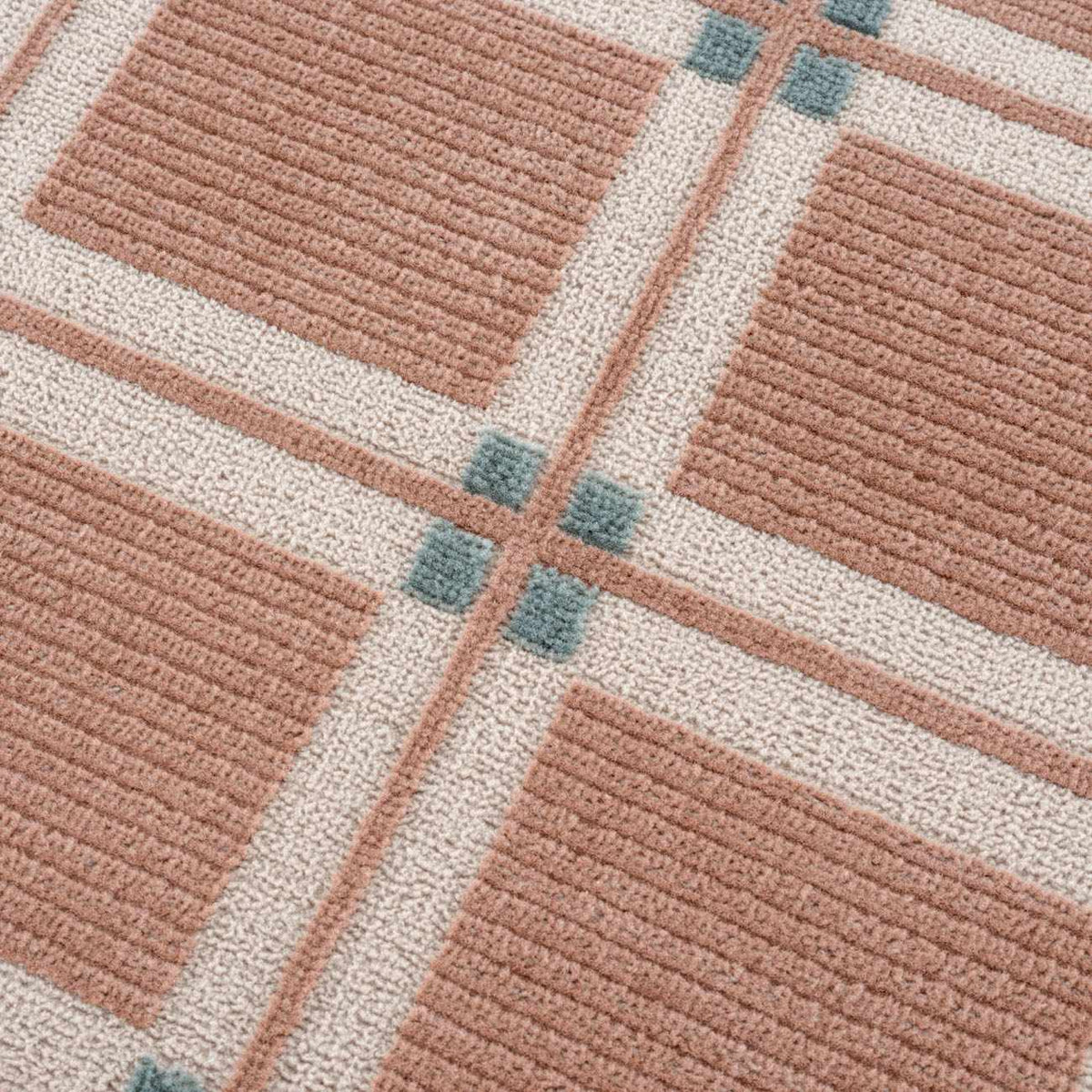Karida Terracotta Plaid Washable Area Rug
