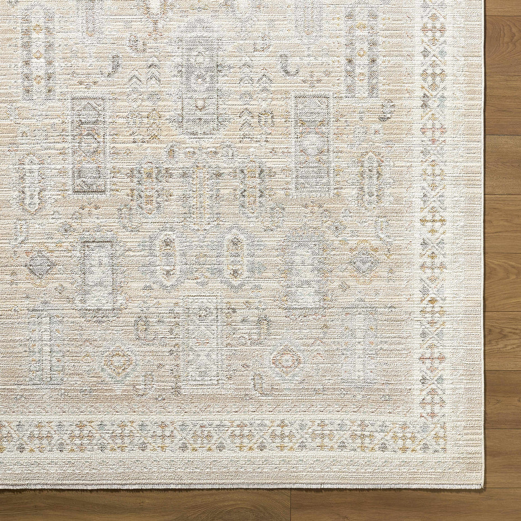 Fugia Beige Persian Machine Woven Polypropylene Washable Area Rug