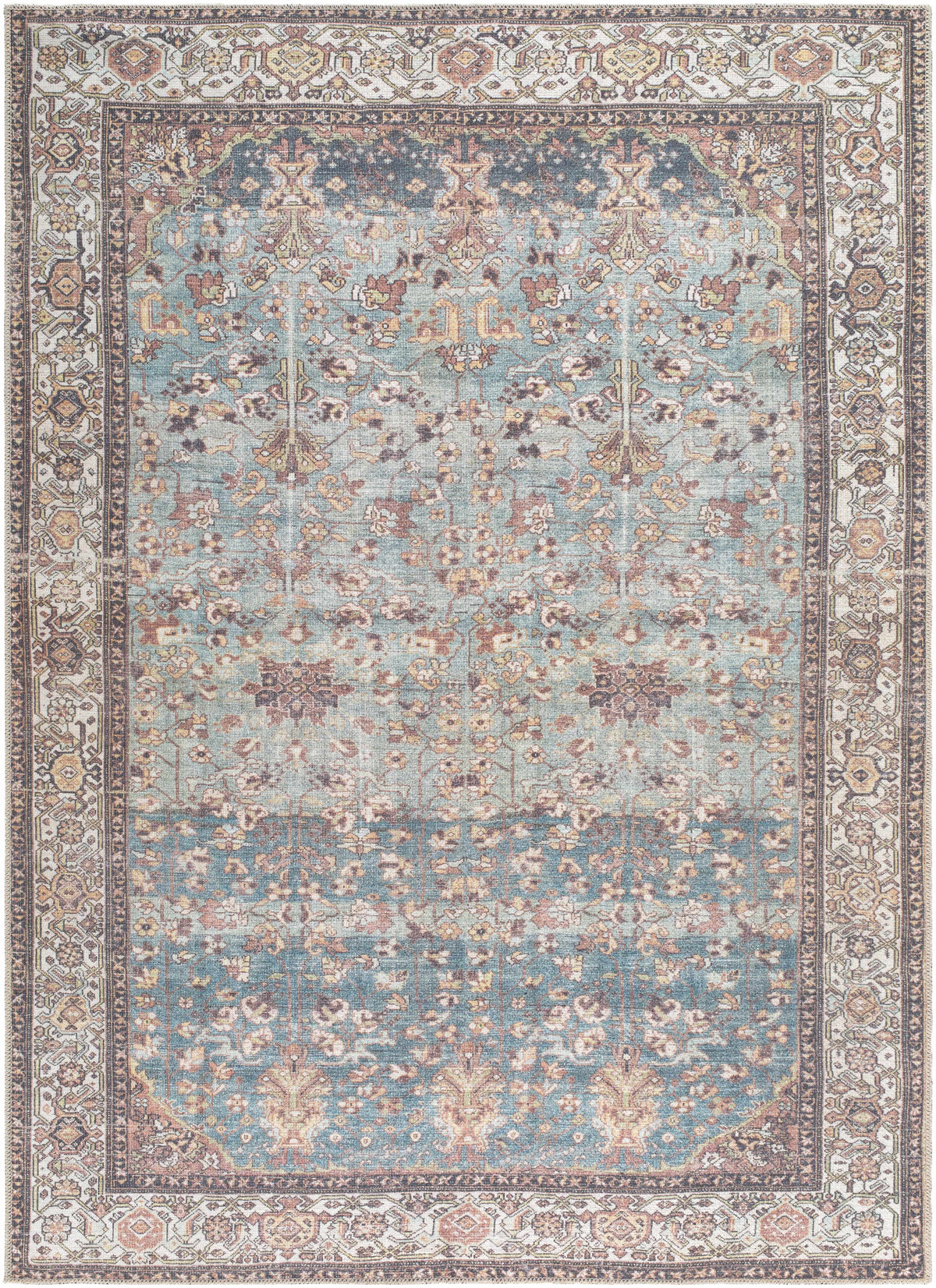Bahram Vintage Flat Pile Washable Rug