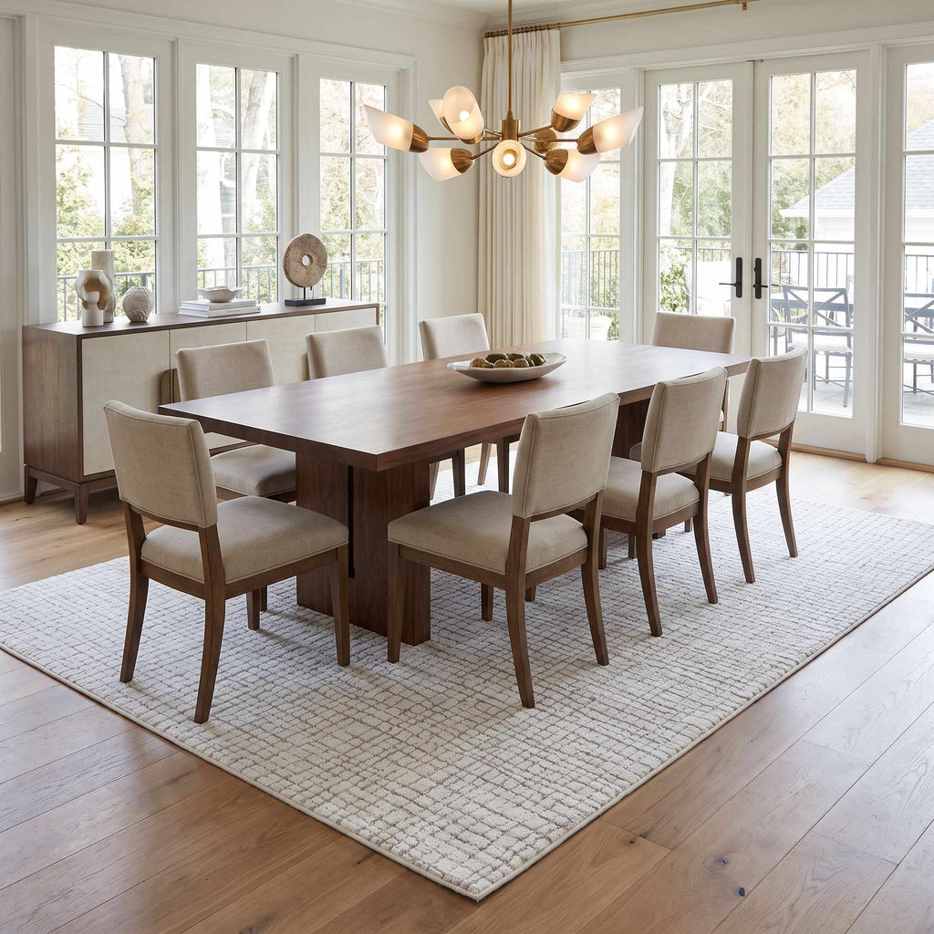 Kynton Ivory Modern Minimalist Handmade Area Rug