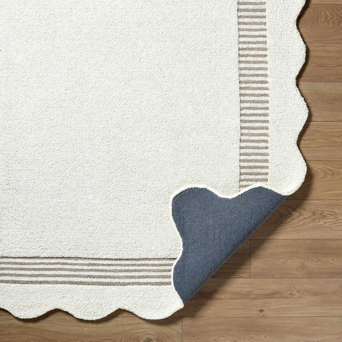 Tono Ivory Border Hand Tufted Wool Area Rug