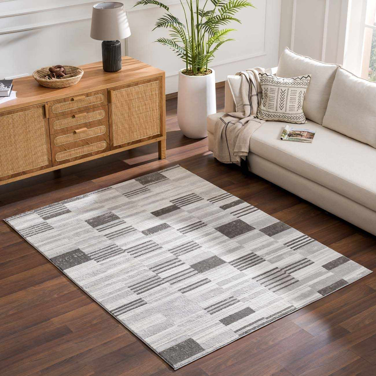 Bronka Broken-Striped Area Rug - Clearance