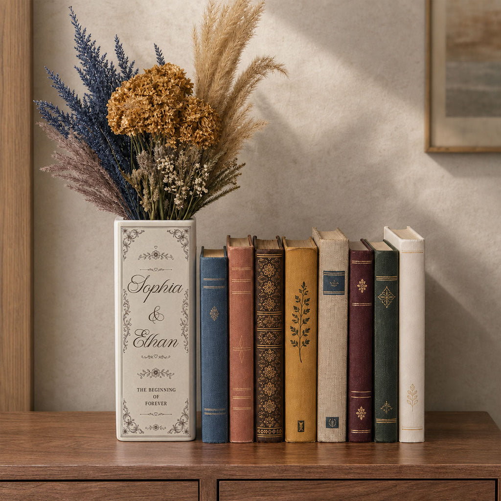A New Chapter Begins With You - Personalized Ceramic Book Vase