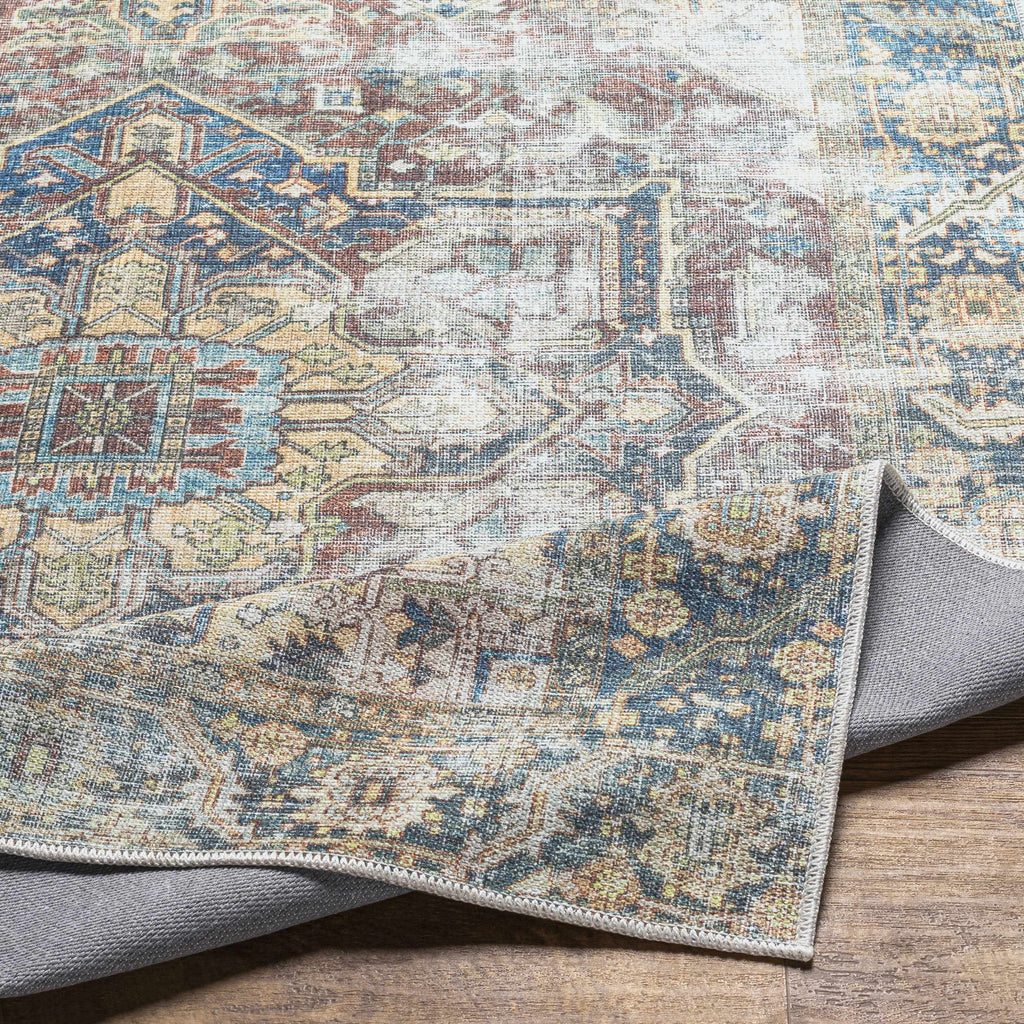Blue Catigpian Distressed Washable Area Rug - Clearance