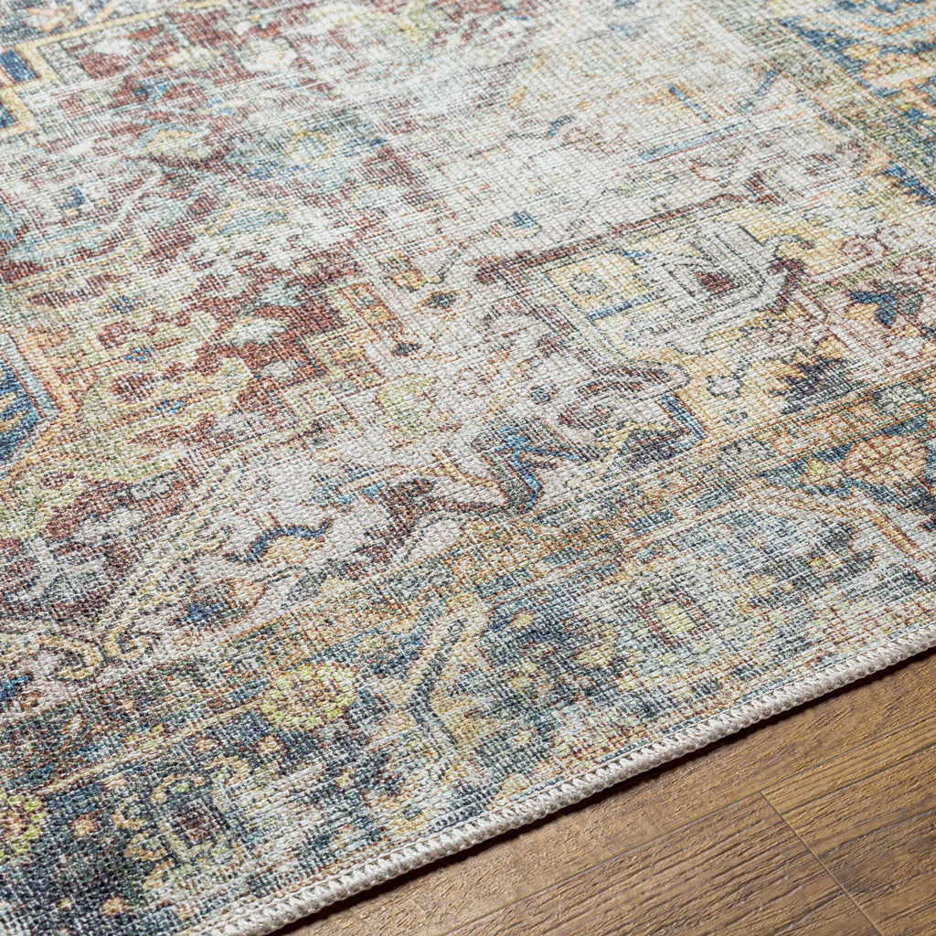 Blue Catigpian Distressed Washable Area Rug - Clearance