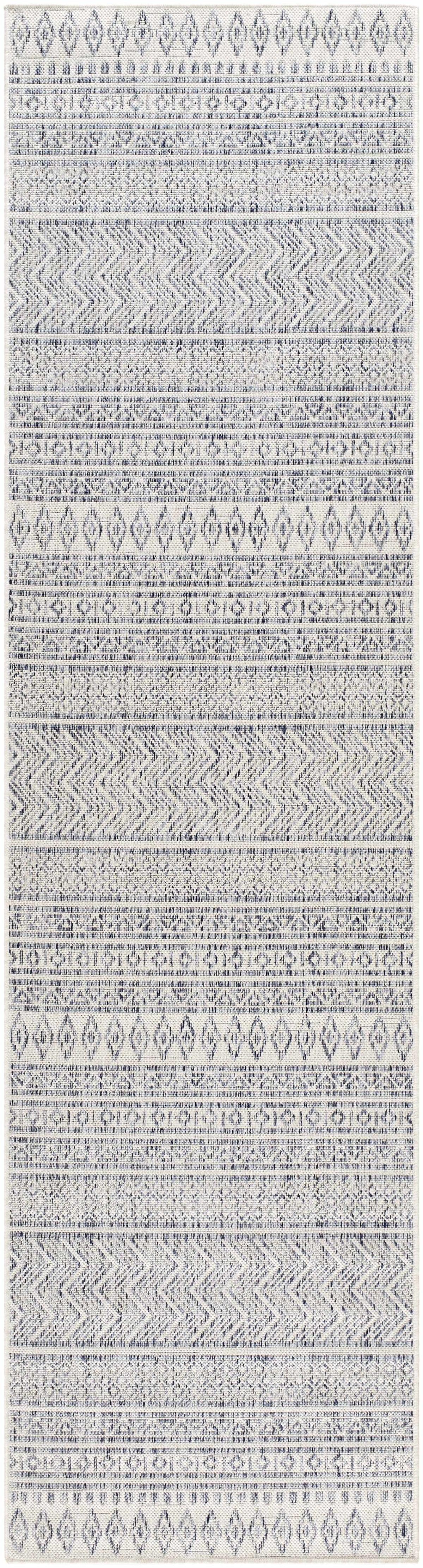 Madras Navy All Over Performance Outdoor Rug