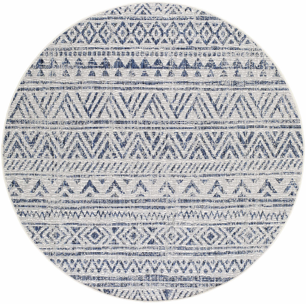 Madras Navy All Over Performance Outdoor Rug