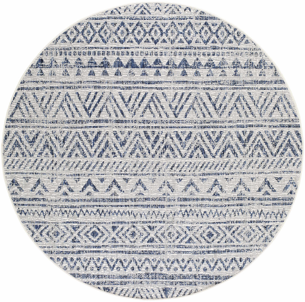 Madras Navy All Over Performance Outdoor Rug