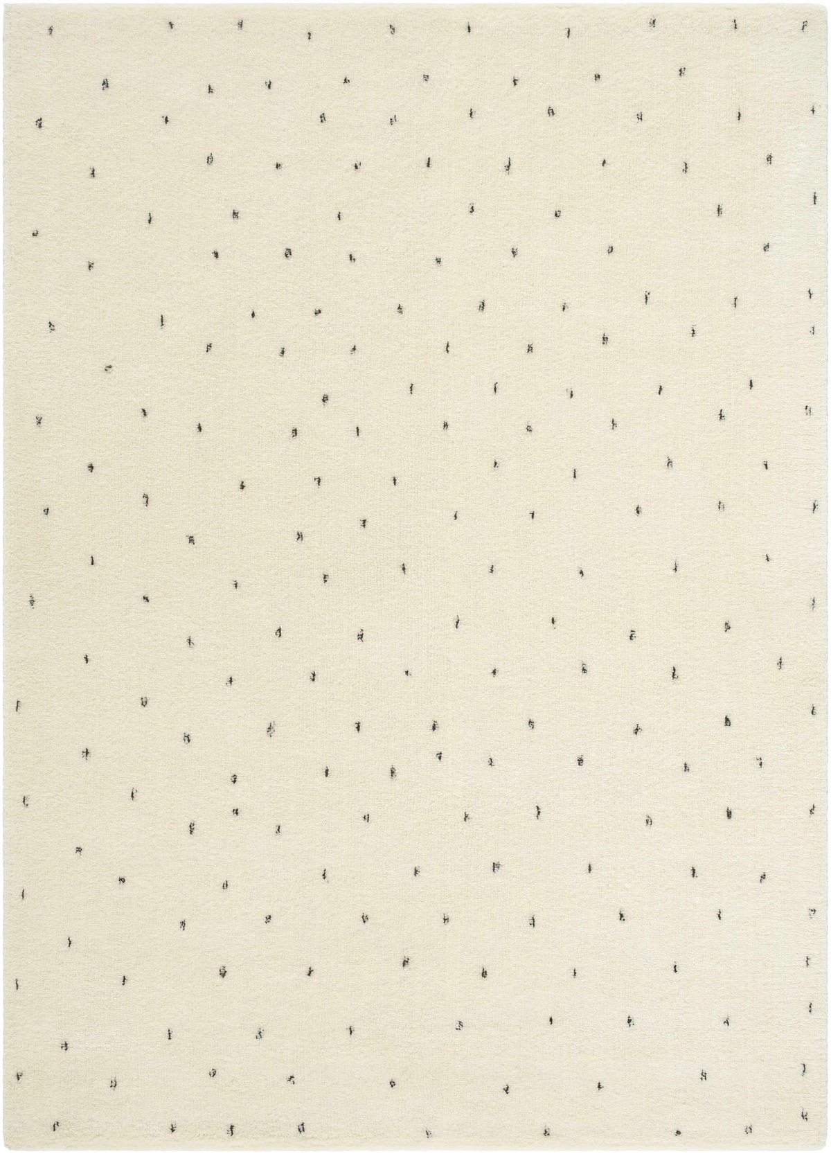 Cirila Dotted Ivory Washable Wool Rug